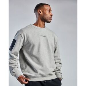 WHOOP Crewneck Sweatshirt Sz‎ XL Quilted Pocket Heather Gray Streetwear Casual